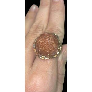 Jenavi Russian made natural quartz red sand crystal Ring